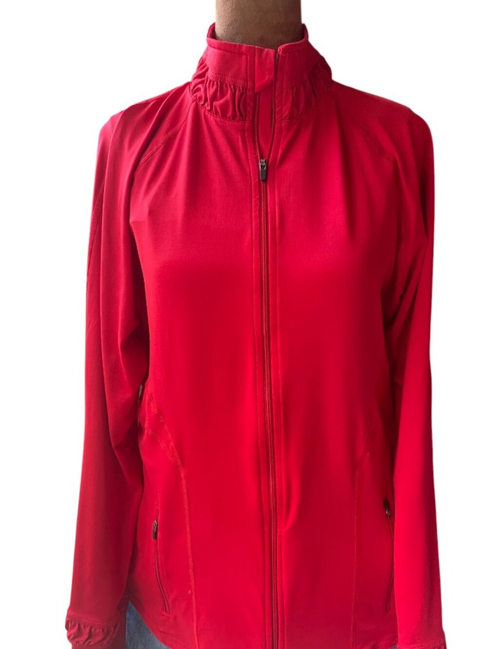 Spanx Active Contour Zip Front Jacket Red XL